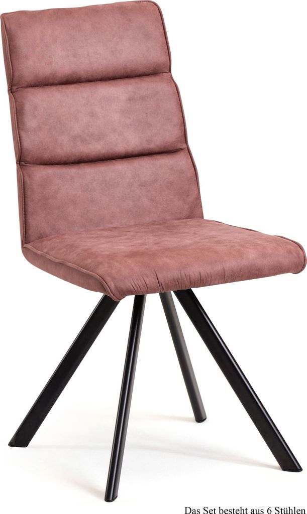 Esszimmerstuhl (6er-Set) Ddene 47x92x60 Schwarz/Rosewood