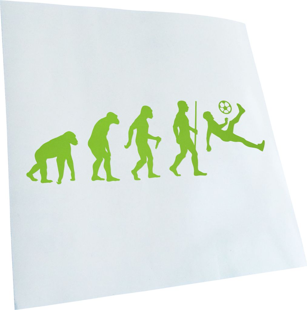 Kiwistar - Autoaufkleber - Evolution Fussballer Spieler - Lichtblau - 20x6cm - Aufkleber für Auto, Laptop, Fahrrad, LKW, Motorrad mehrfarbig JDM D...