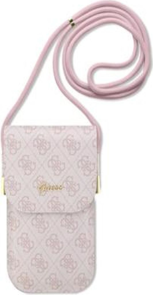 Guess Polyurethan4G Metal Logo Script Phone Bag Pink