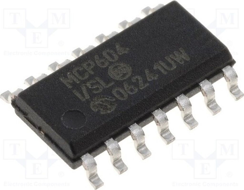 1x Operationsverstärker 2,8MHz Kanäle: 4 2,7÷5,5V MCP604-I/SL SMD Operationsvers