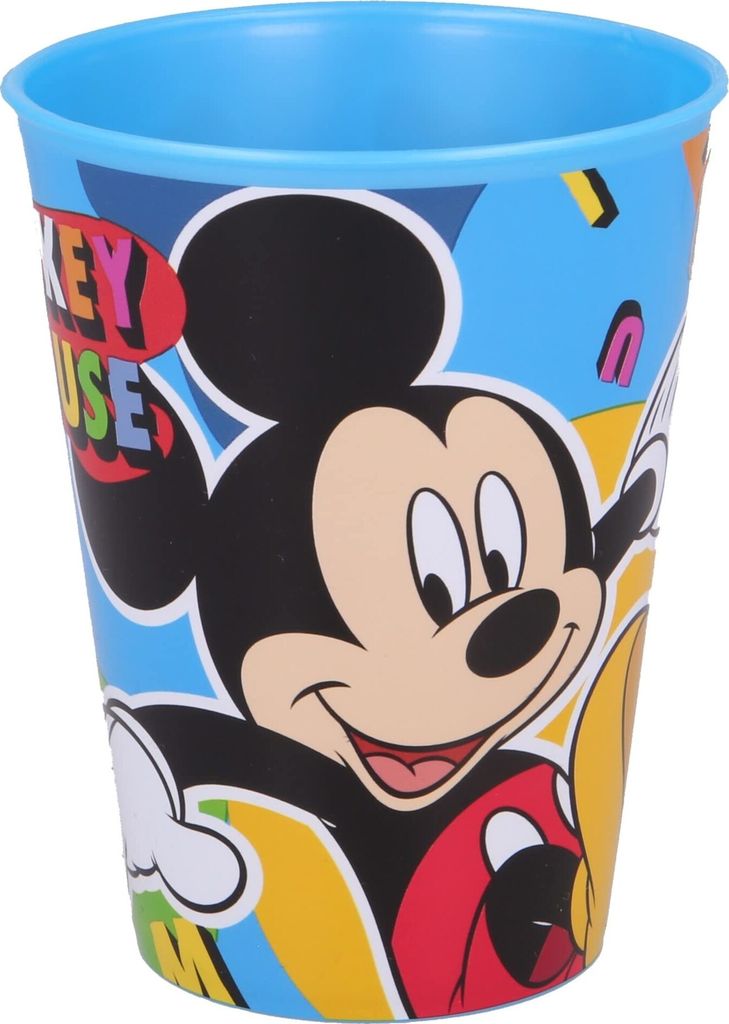 STOR Disney Mickey Mouse Blauer Kunststoffbecher für Kinder, 260 ml