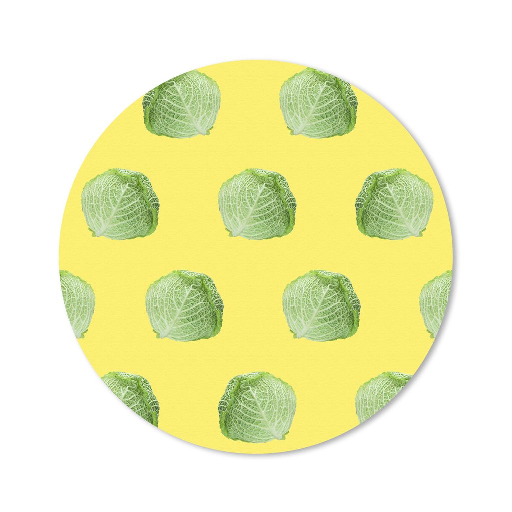 MuchoWow Mauspad Mousepad Kopfsalat - Gemüse - Muster - Gelb 30x30 cm - Mousepads - Maus Mat - Pad - Mausunterlage - Tischunterlage - Schreibtis...