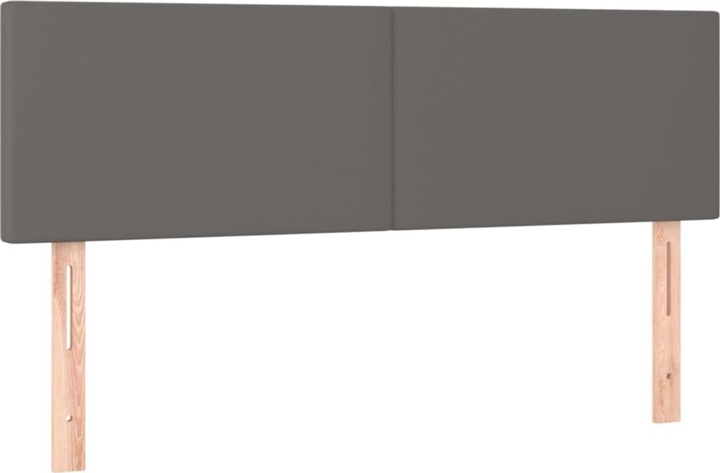 Kopfteile 2 Stk. Grau 72x5x78/88 cm Kunstleder