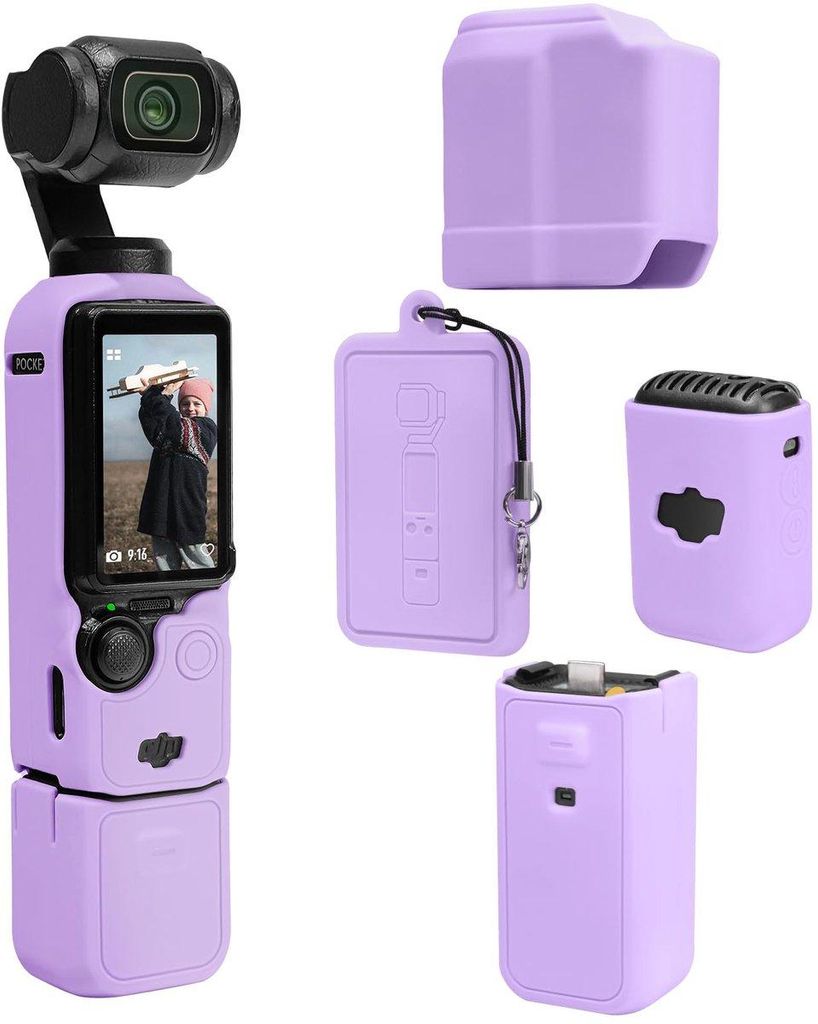 DJI Osmo Pocket 3 Silikon-Schutzhülle – Stoßfest & Kratzschutz,Lila