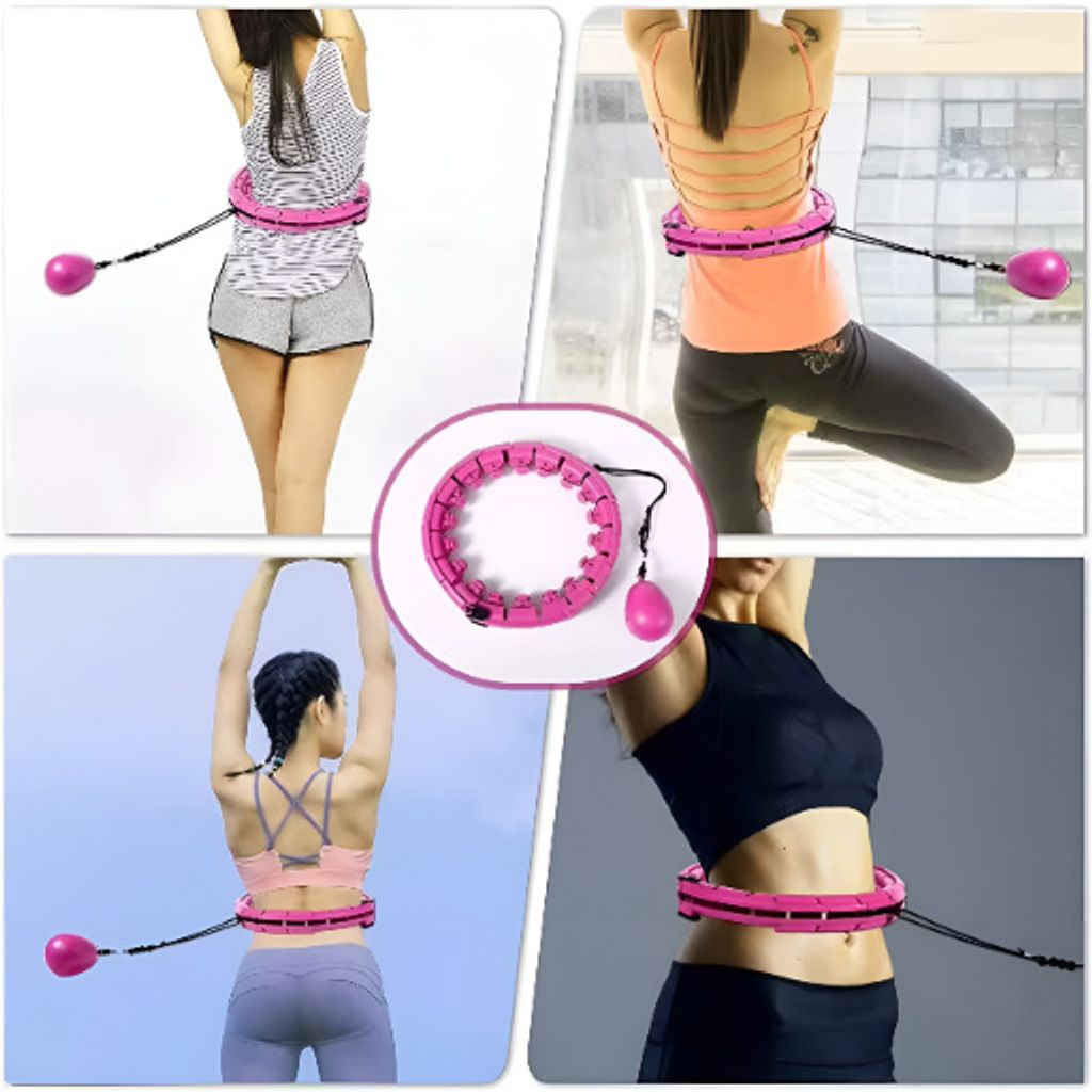 Nastaviteľná záťažová ružová obruč Hula Hoop s masážnym Obrázok produktu 6