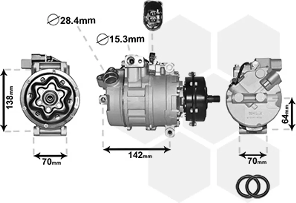 Compresseur de climatisation 2.5TDi 5.0TDi sans roue libre 5800K087