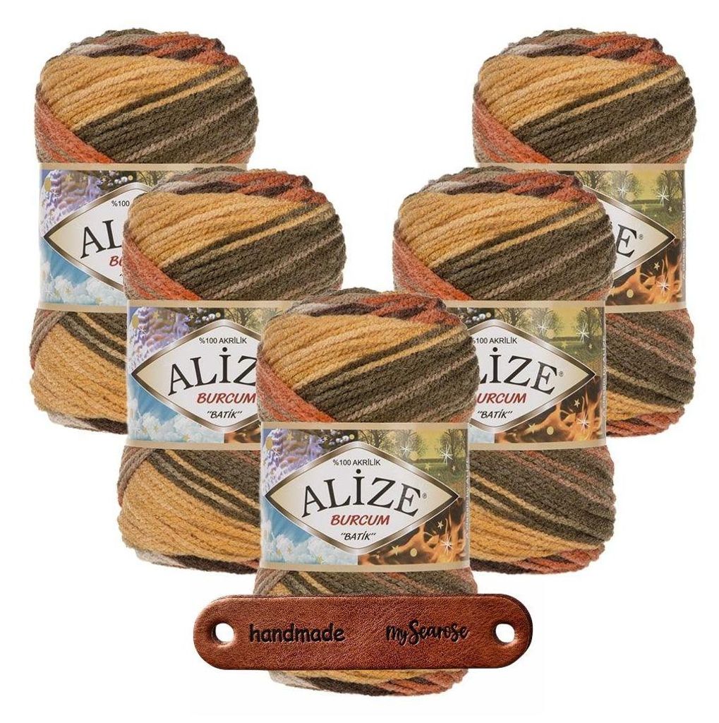 5 x ALIZE Burcum Batik 6060 mit Label Produktbild 