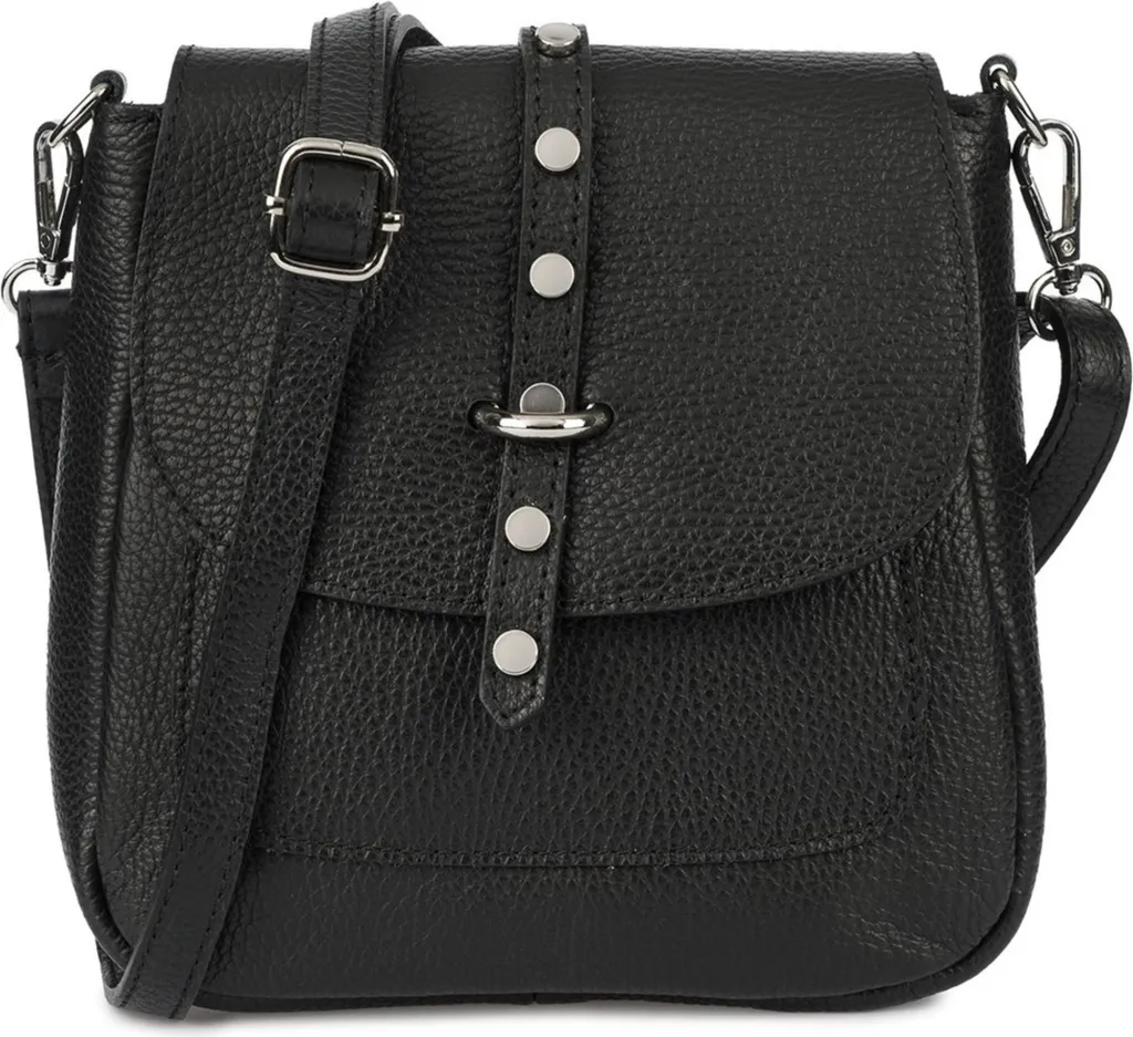 Sac à main Vera Pelle krax45black en cuir noir italien véritable pour femme