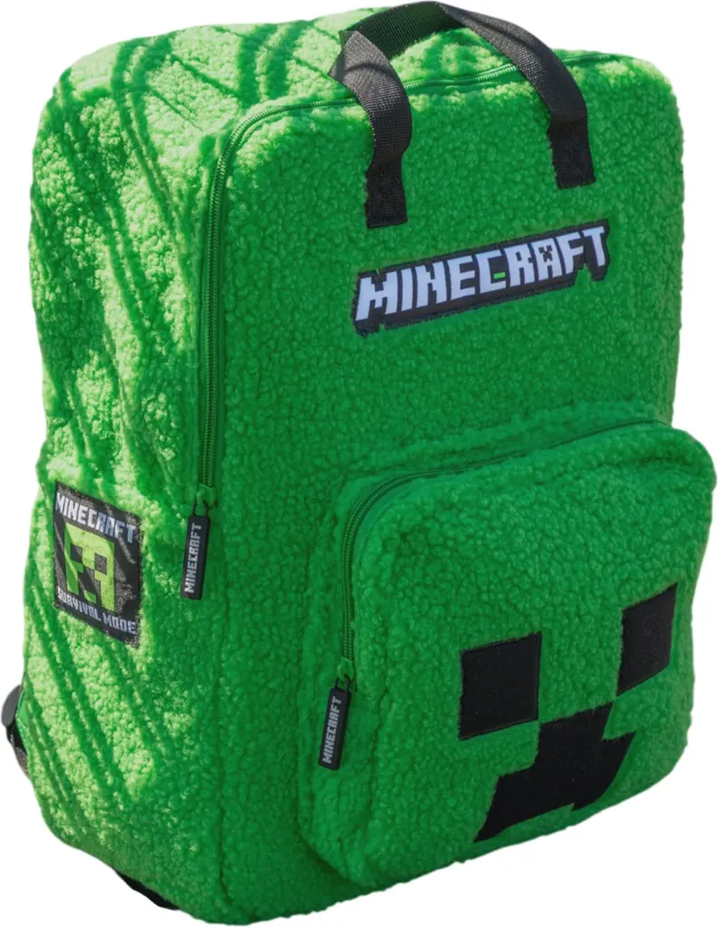 Sac d'école pour garçon Minecraft vert, cartable de taille unique