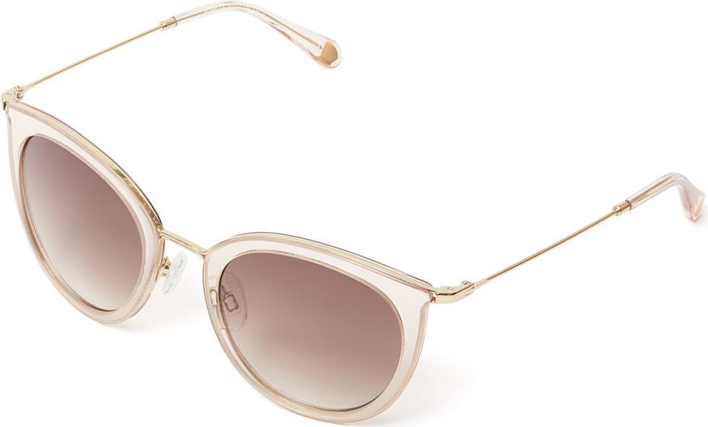 Bonizetti Damen Sonnenbrille BERLIN/PARIS Hautfarben transparent BERLIN Cat Eye 133mm Katzenauge, Butterfly, UV 400 Schutz Mode, Schmetterlingsform