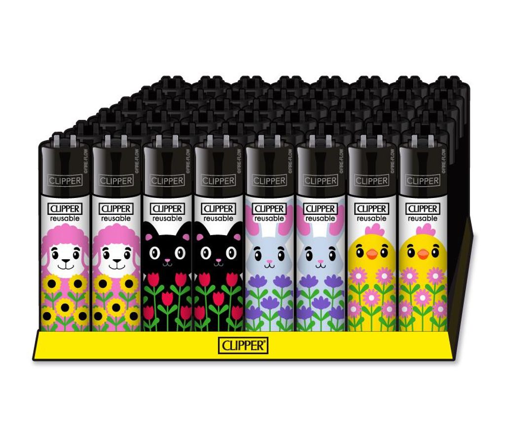 48x Clipper Reibrad Feuerzeug | Spring Animals | Produktbild 