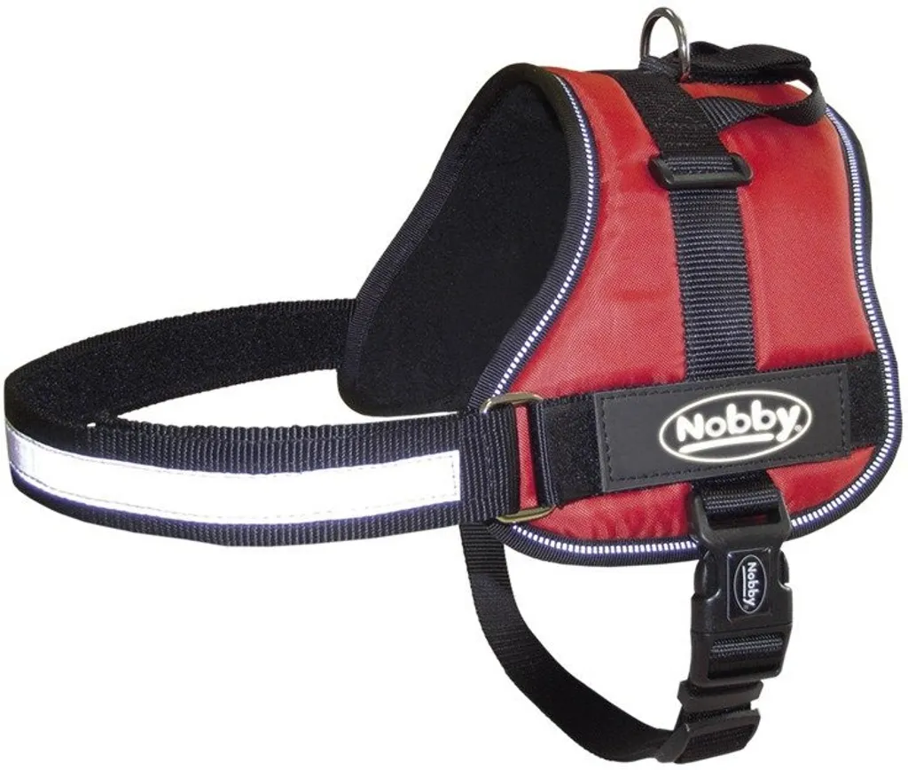 Harnais Nobby SEGURO Rouge pour Chien, Sangle Ventre 72-90cm et Largeur 40mm