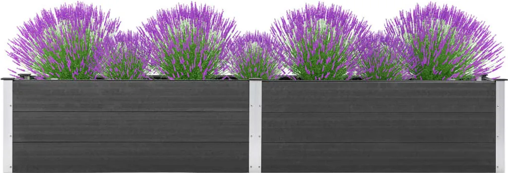 Lit de jardin surélevé WPC Gris : Fini le mal de dos et l'entretien du bois