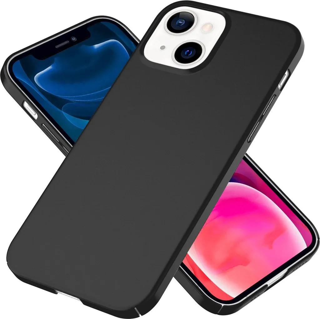 Custodia iPhone 13 Mini NALIA Nera Opaca Sottile Effetto Seta