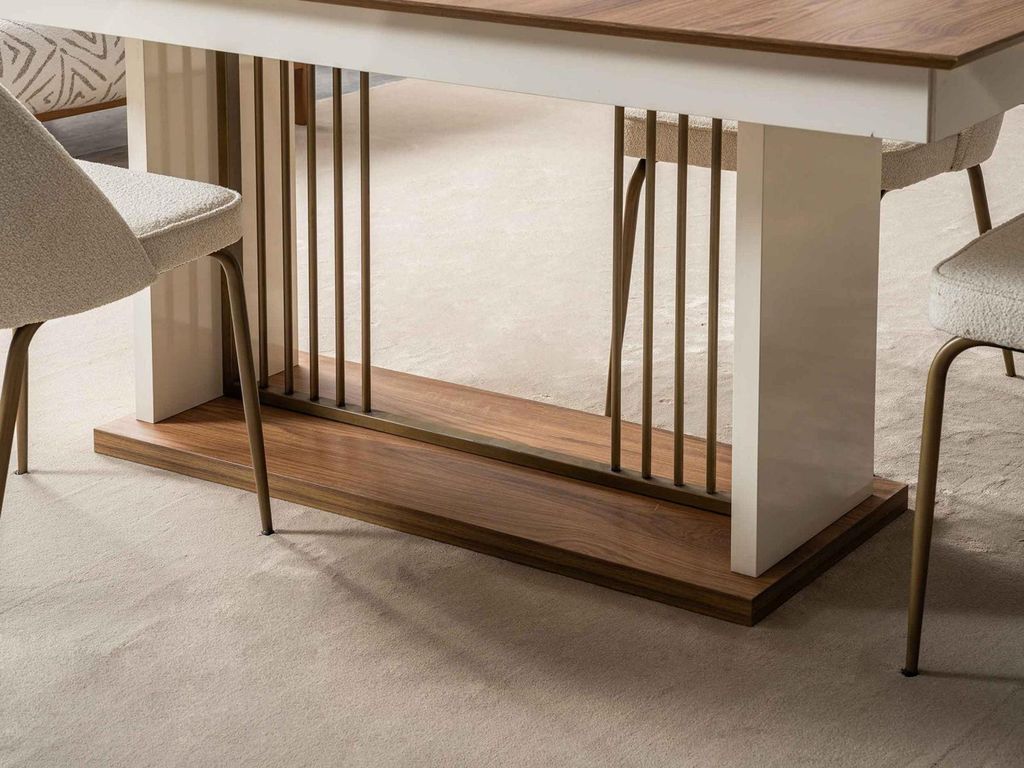 Brauner Ausziehtisch Esszimmer Rechteckiger Holz Küchentisch Edle Möbel