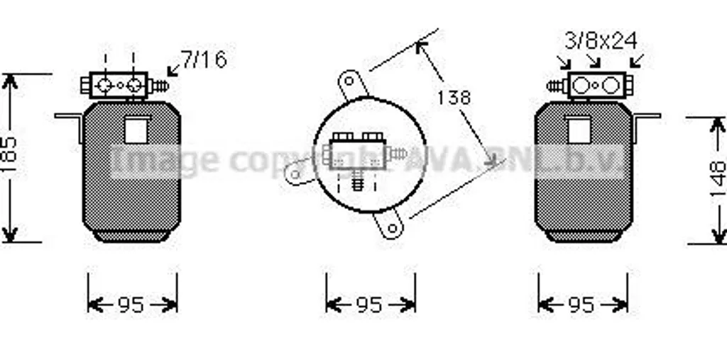 Sécheur Clim AVA BWD028 pour BMW Série 5 E34 & 7 E32 - OE 64538390469