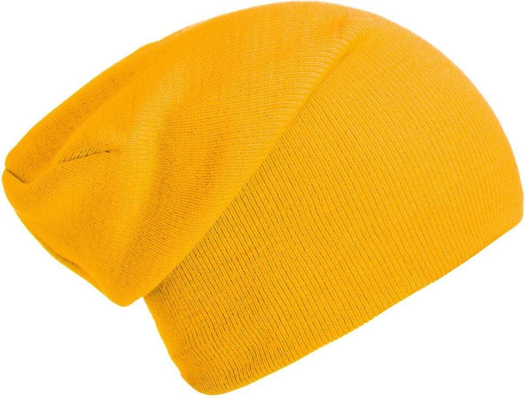 Wintermütze klassische Slouch Beanie one size - Gelb
