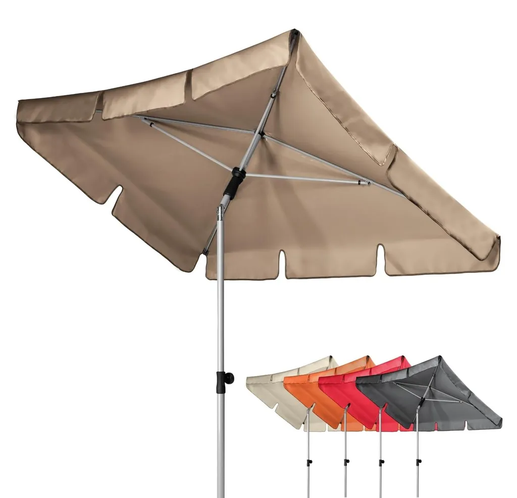 Parasol inclinable automatique 180x120 cm en polyester haute résistance