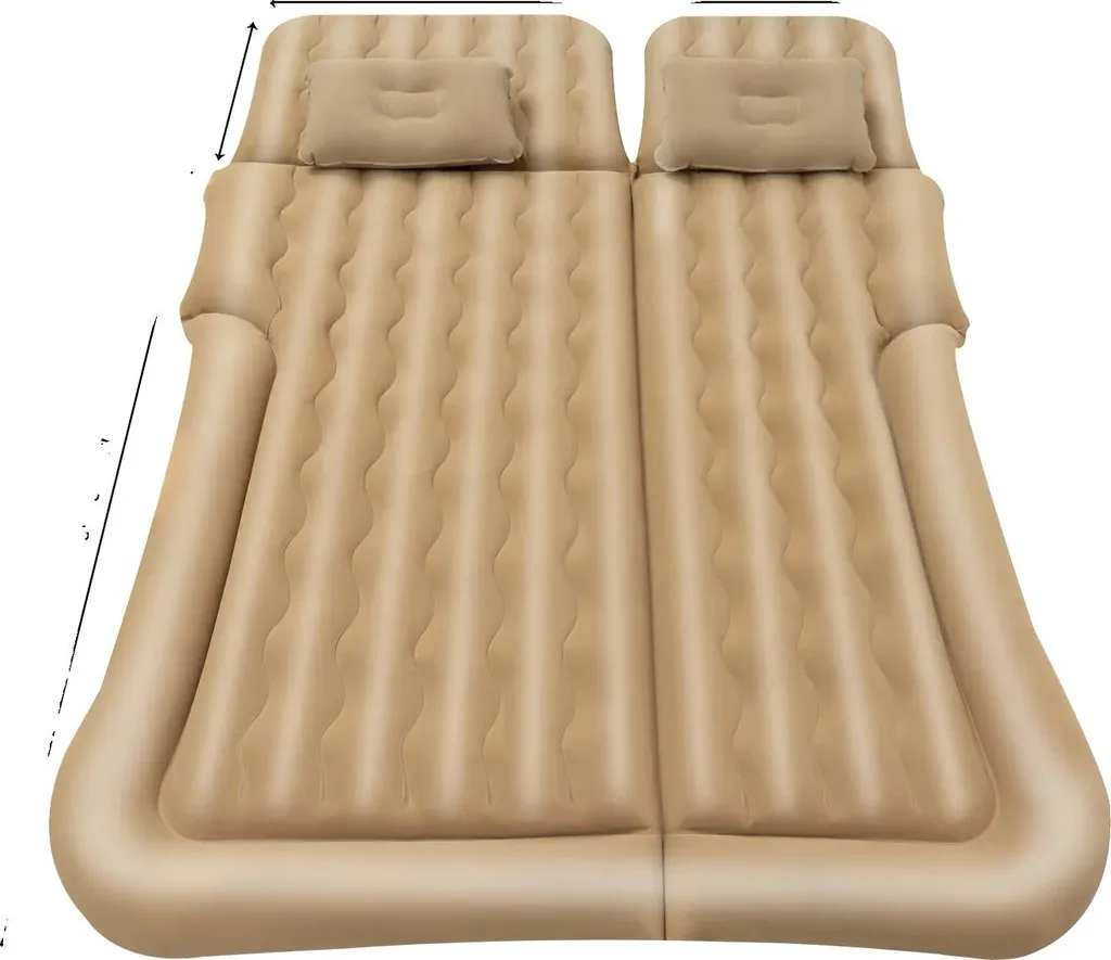 Matelas gonflable voiture pour camping et voyage design beige confort