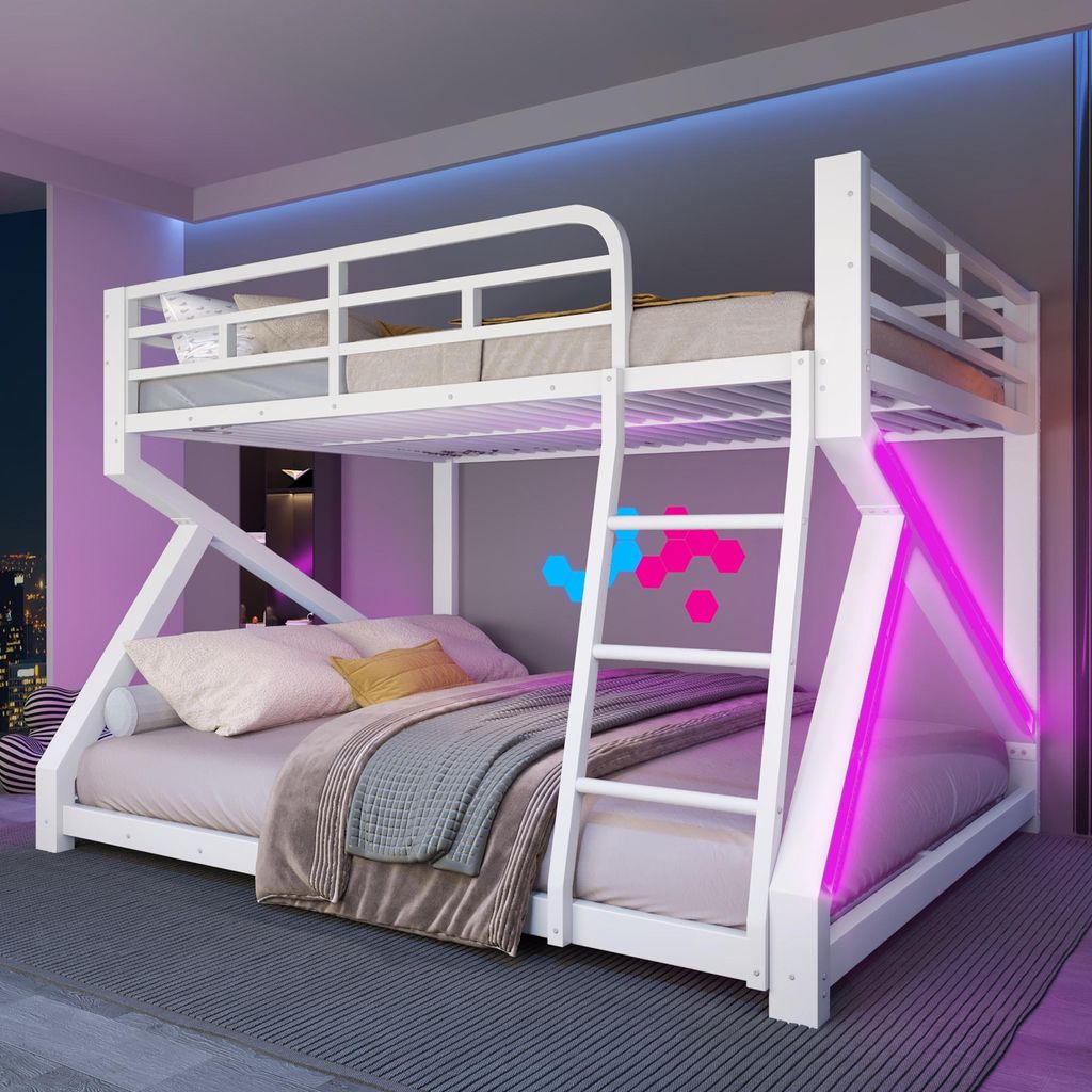 Etagenbett 140x200 cm oben und 160x200 cm unten, Metallbett Produktbild 