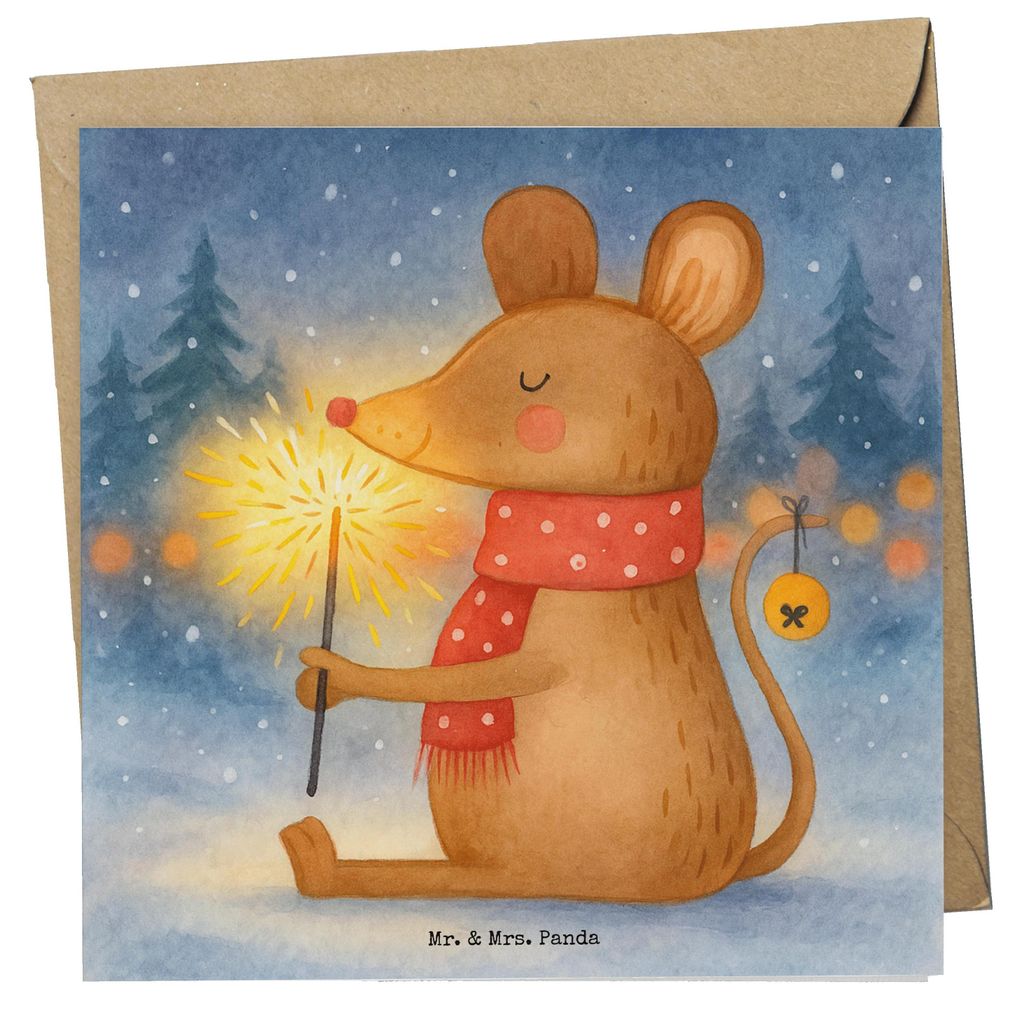 Mr. & Mrs. Panda Glückwunschkarte Maus Weihnachten Design - Weiß - Geschenk, anlasskarte, faltkarte, Weihnachtsgruß, Weihnachtsmotiv, Grußkarte...