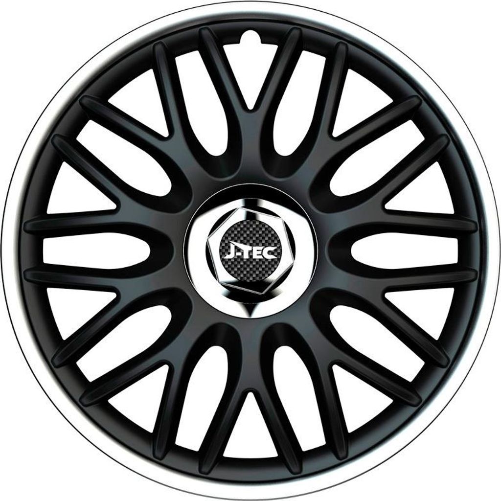 13" Zoll Radkappen Schwarz/Silber Chrom Radzierblenden Radblenden J13520 J-TEC