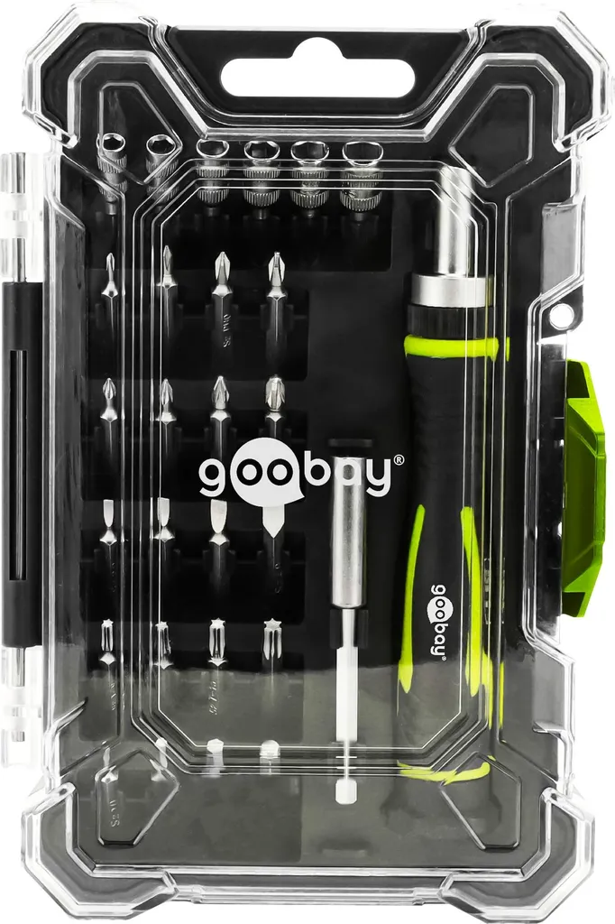 Goobay 77840 Set di cacciaviti con set di 26 punte - Set di utensili per lavori di precisione di avvitatura, montaggio e fai da te