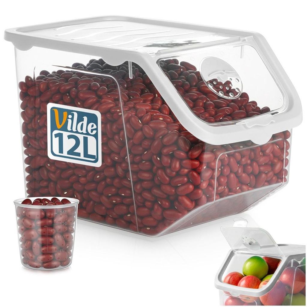 Vilde | Kartoffelbox 12 L - mit Belüftung - Vorratsdose für Gemüse und Obst - Transparent