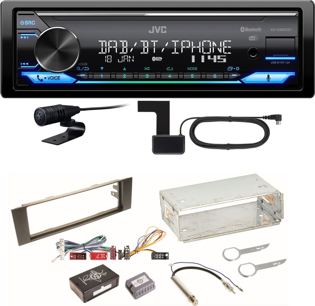 JVC KD-X482DBT Bluetooth Digitalradio USB Einbauset für Audi A3 8P 8PA