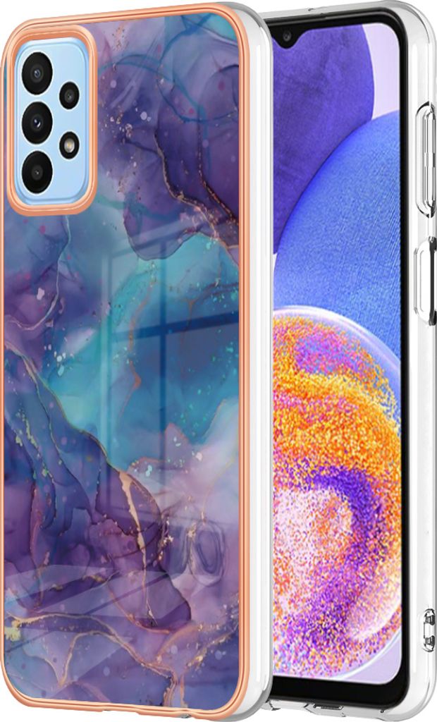 Galaxy A13 4G Hülle, Muster Dünn TPU Silikon Stoßdämpfer Bumper Schutzhülle für Samsung Galaxy A13 4G Lila