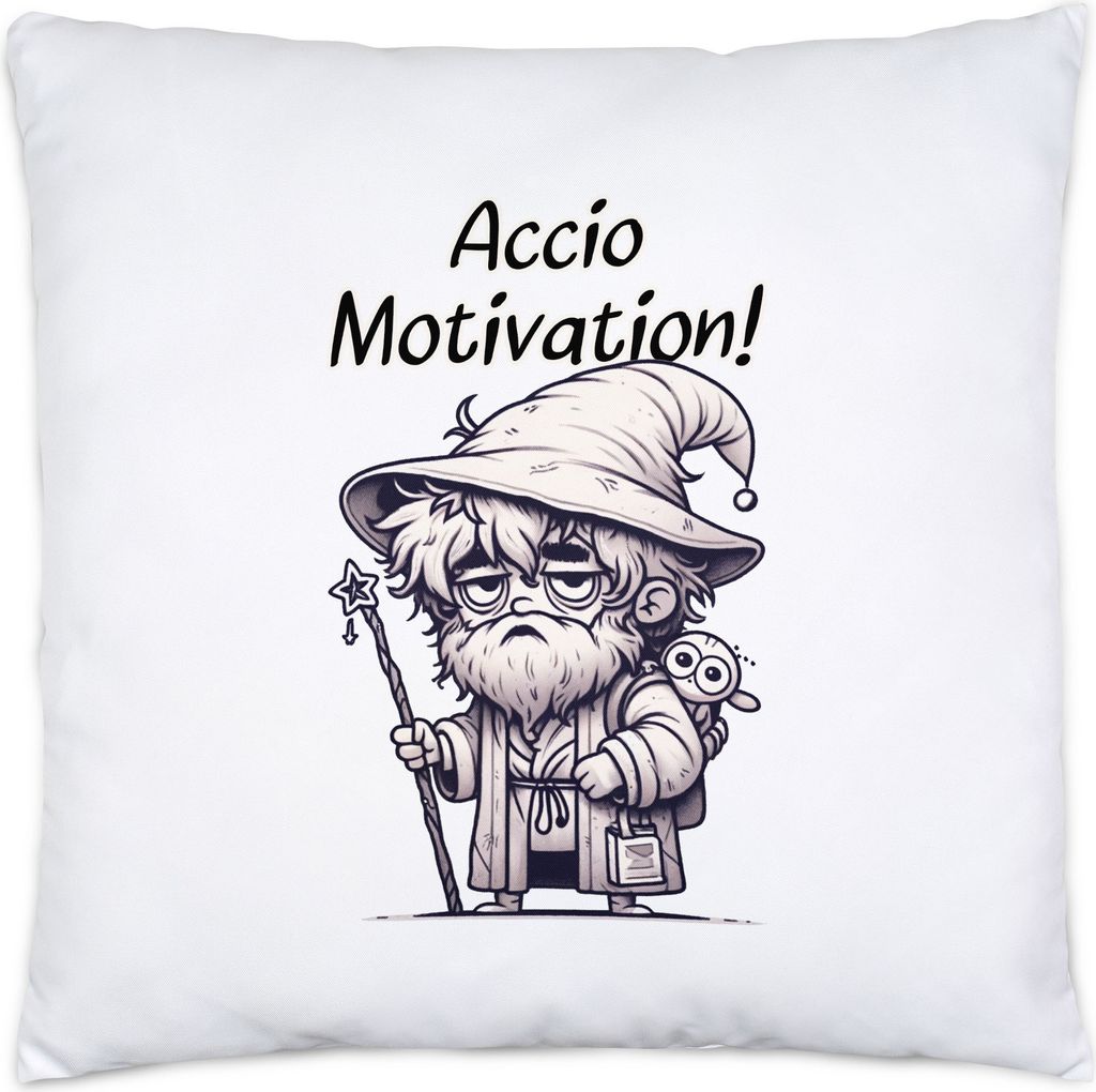 Accio Motivation Alter Zauberer Kissen Inkl. Füllung - Magisches Design