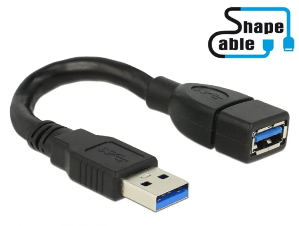 Cavo Estensione USB 3.0 Delock 0,15m ShapeCable - Zero Ingombro - 6