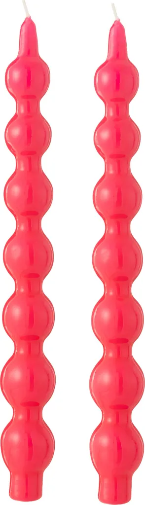 Bougie calebasse fuchsia J-Line anti-goutte longue durée lot de 2