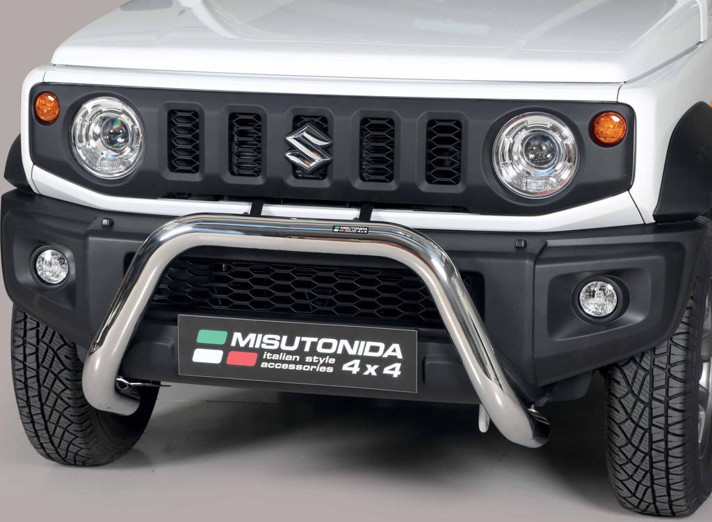 J&J AUTOMOTIVE | Ladekantenschutz Stoßstange Schweller Für Suzuki Jimny ab 2018 Ø 76mm, Edelstahl Chrom, Auf Stoßfänger, Hinten, Stoßstangen,...