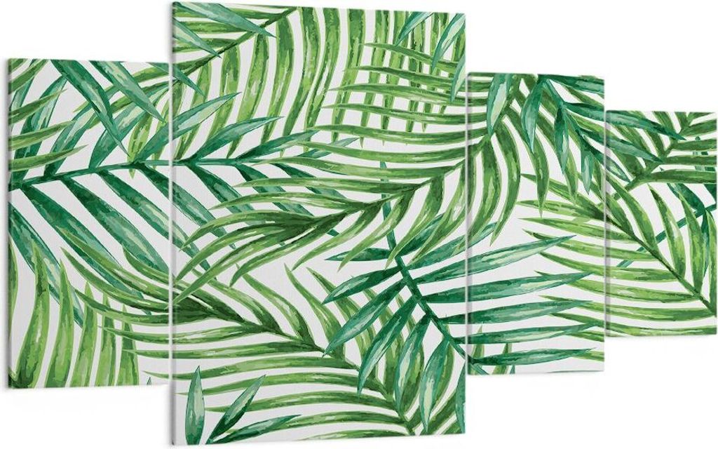 Bild auf Leinwand - Leinwandbild - Palme Blatt grün - 160x90cm - Wand Bild - Wanddeko - Wandbilder - Leinwanddruck - Bilder - Kunstdruck - Wanddek...