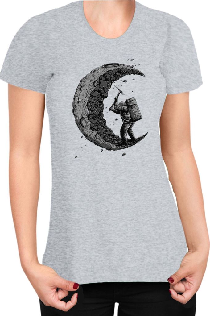 Damen T-Shirt Nasa Space Theme Nasa 002, Lady L / Grau