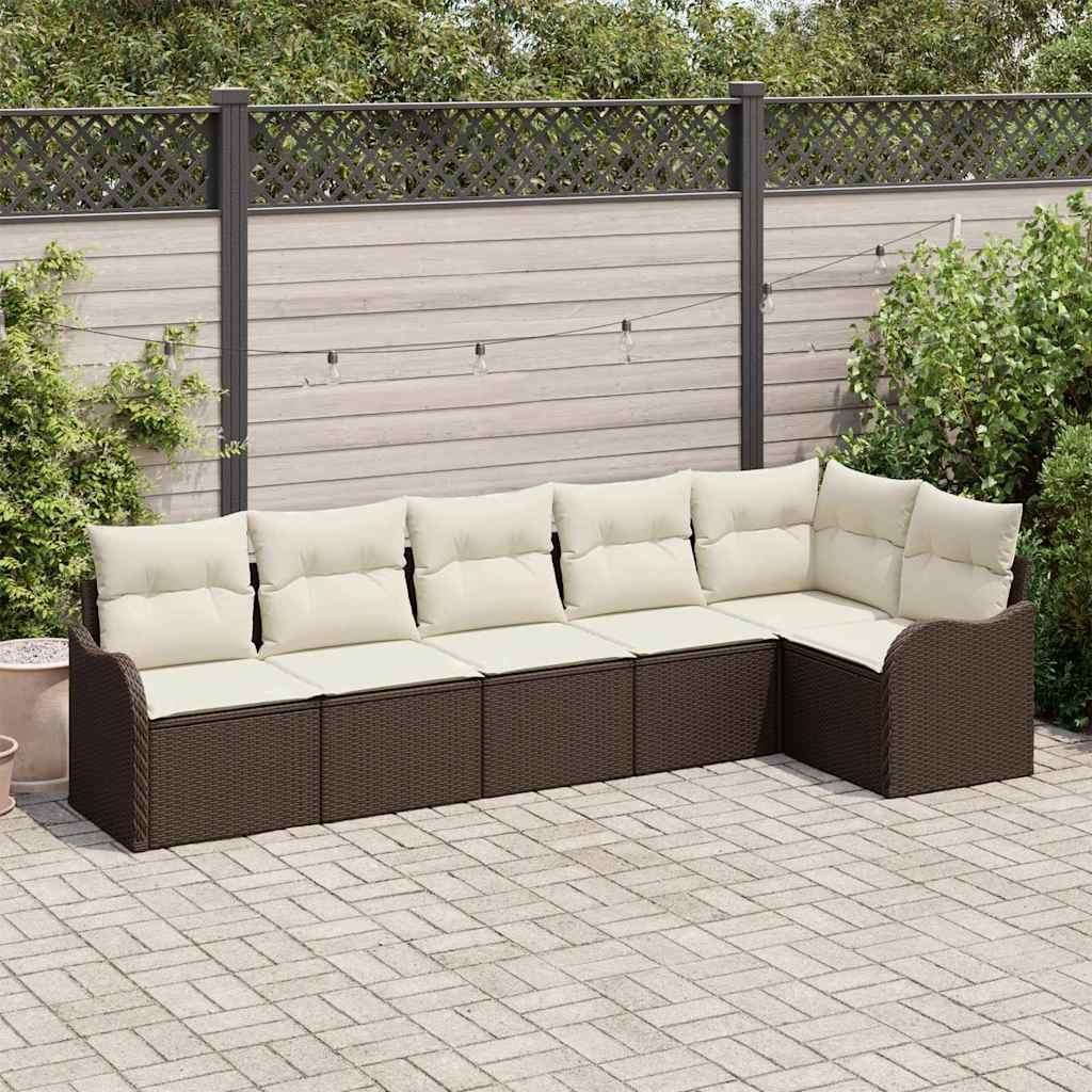 "Rabatt" Gartensofa-set - Balkonmöbel/Terrassenmöbel - mit Speicher - 6 pcs Braun Poly-Rattan - Lounge-Dining set CC13014