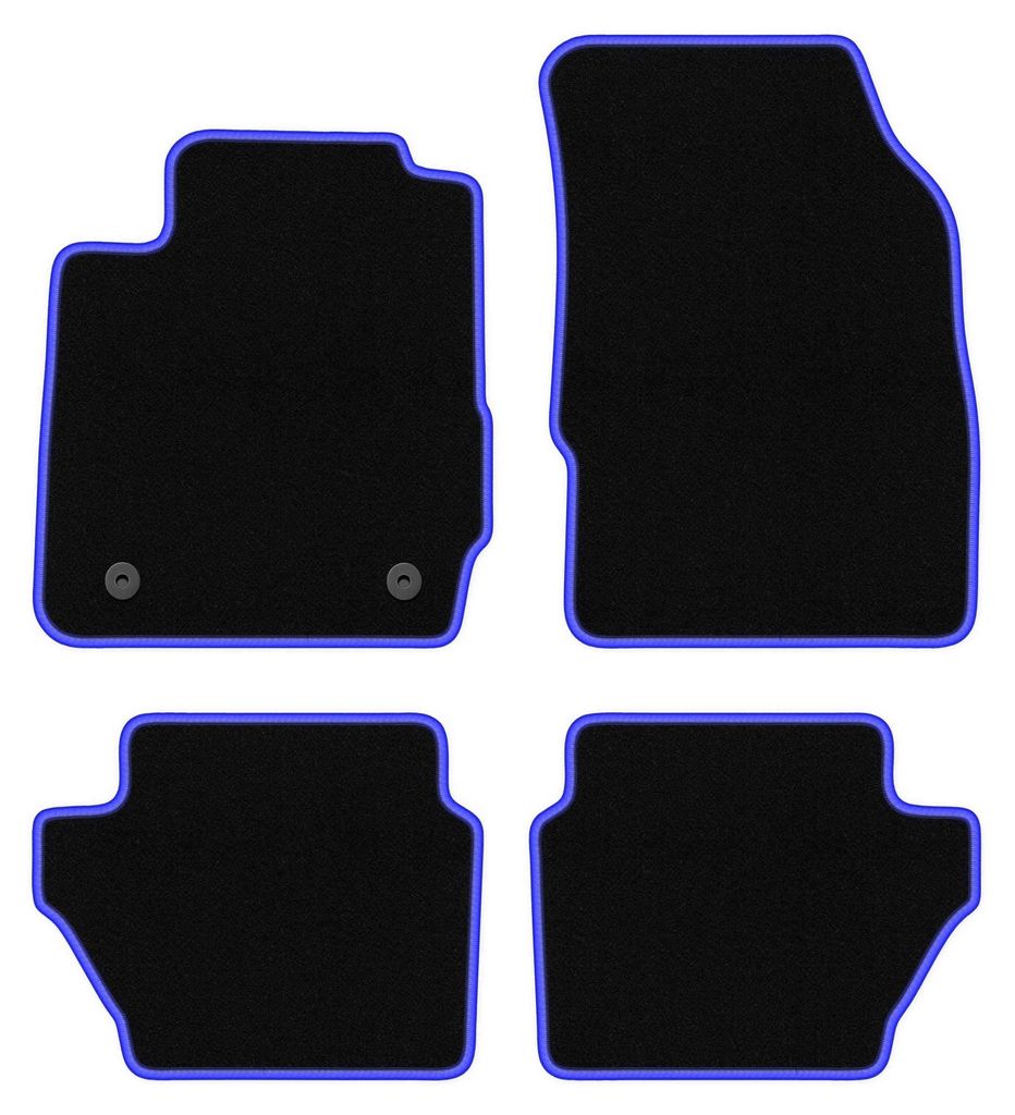Fußmatten Velours Schwarz/Blau für Ford Fiesta MK7 Produktbild 