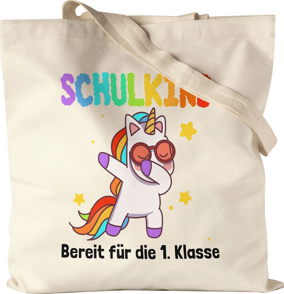 Schulkind Bereit Für 1. Klasse Jutebeutel Stoffbeutel Canvas Einhorn Unicorn Geschenkidee Grundschule Einschulung