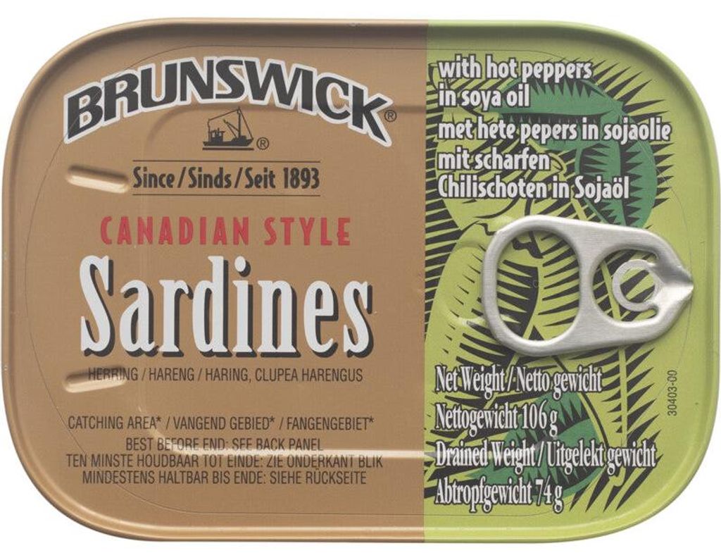 Brunswick Sardinen mit scharfen Peperoni, 106 g – Würzige Produktbild 