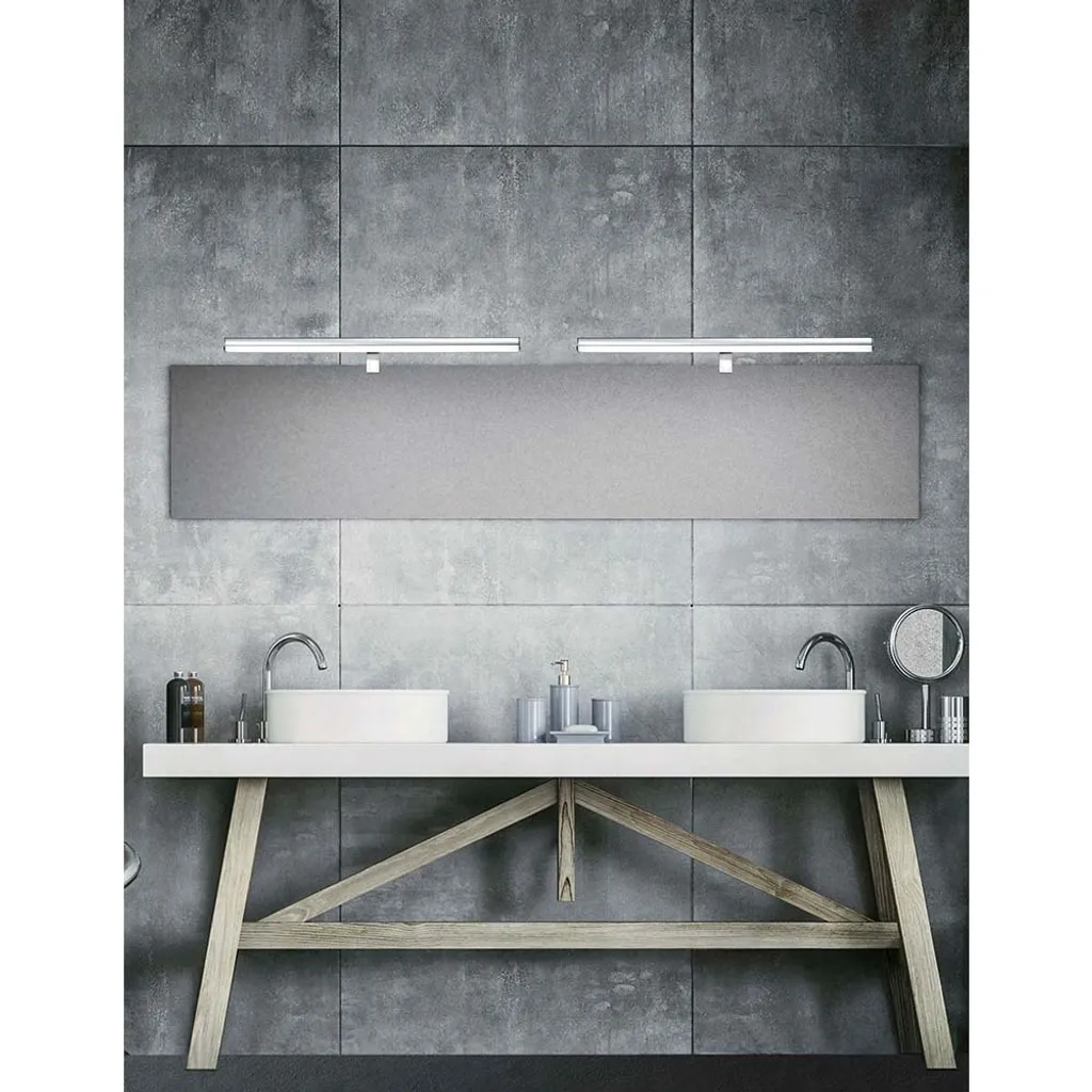 Éclairage miroir LED de salle de bain 63cm chrome Vanese