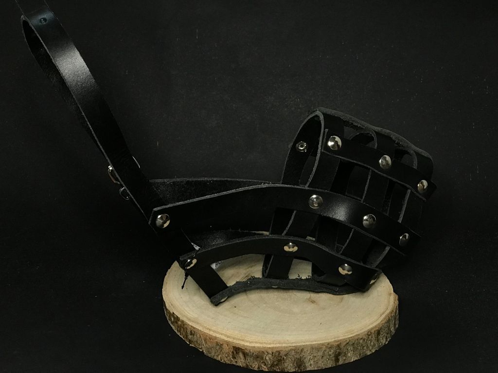 Palkar-Maulkorb aus Leder für Hunde in Größe. 4 32cm x 9cm schwarz