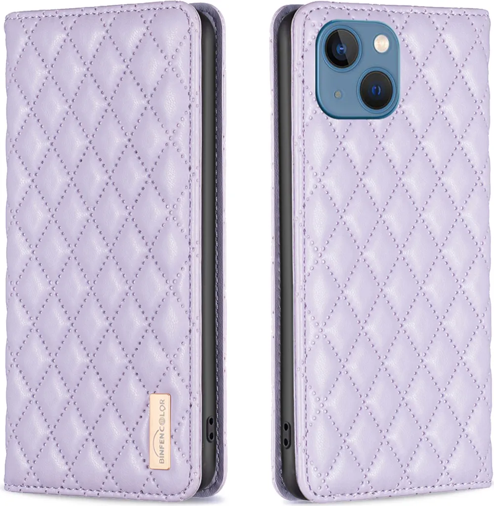 iPhone 13 Cover Viola Elegante - Custodia Flip in Pelle per Viaggi
