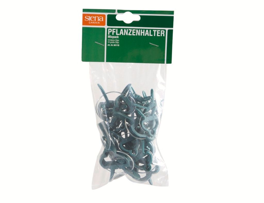 SIENA GARDEN Pflanzenclips MixPack im Netz, 10xgroß,10xklein