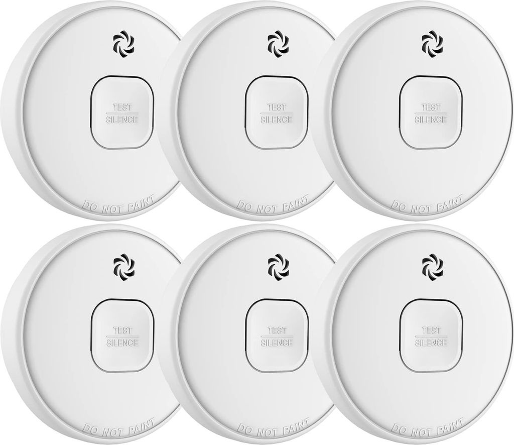 set di 6 mini rilevatori di fumo fotoelettrici con batteria Immagine del prodotto 