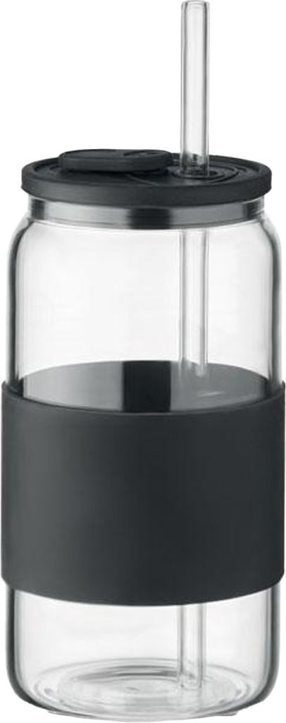 MidOcean - Trinkbecher "Borosip", Borosilikat-Glas, 550ml MO1336 (Einheitsgröße) (Schwarz/Transparent)
