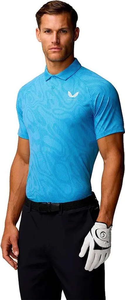 Polo de Sport Bleu Imprimé Castore Club Glow à Manches Courtes Homme