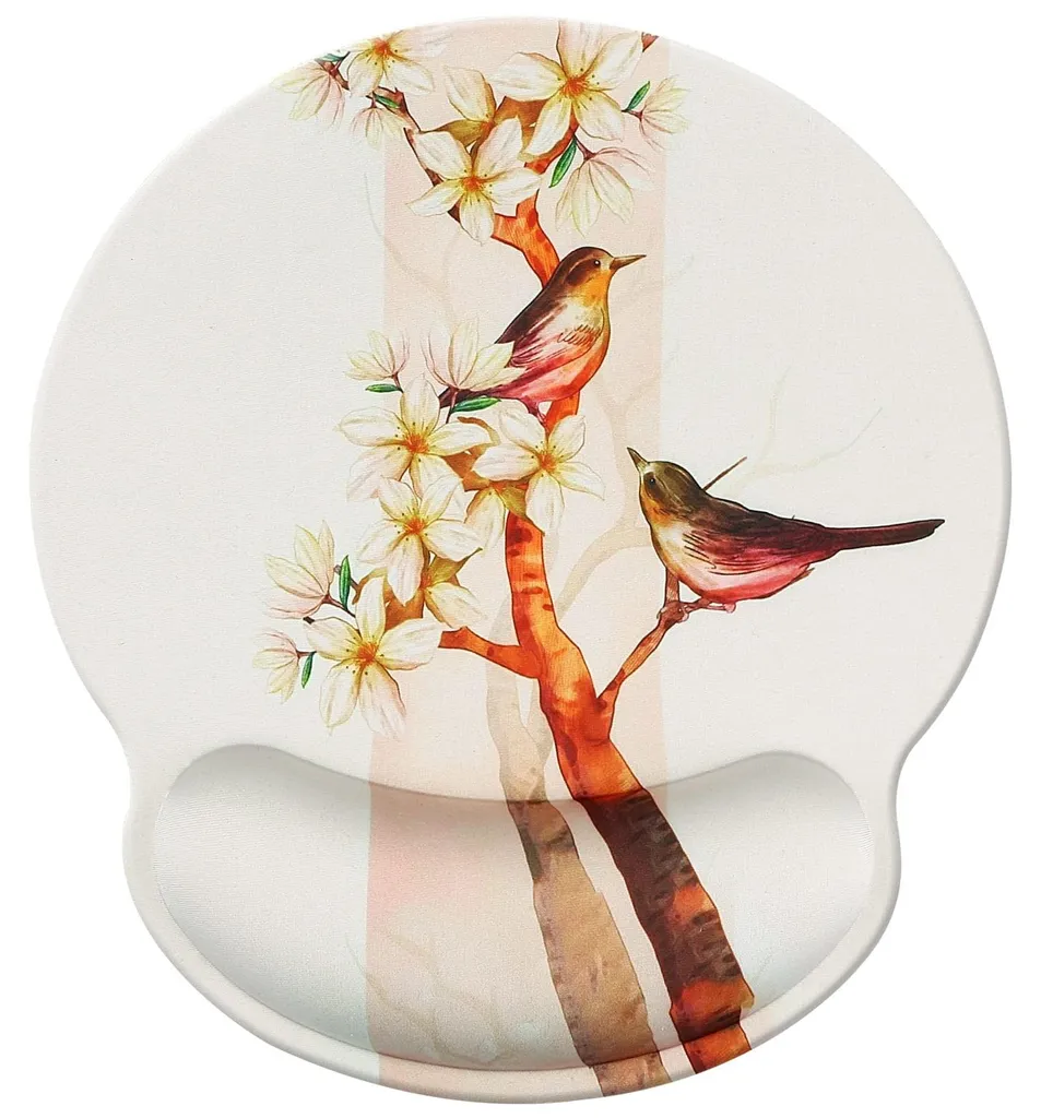 Tapis de souris contre douleur poignet mousse mémoire noir Birdtwo 25cm