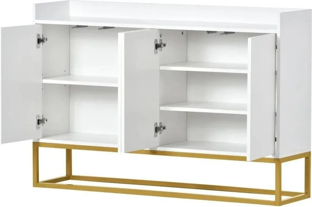 Meuble de salon design blanc à tiroir avec vaste capacité de stockage