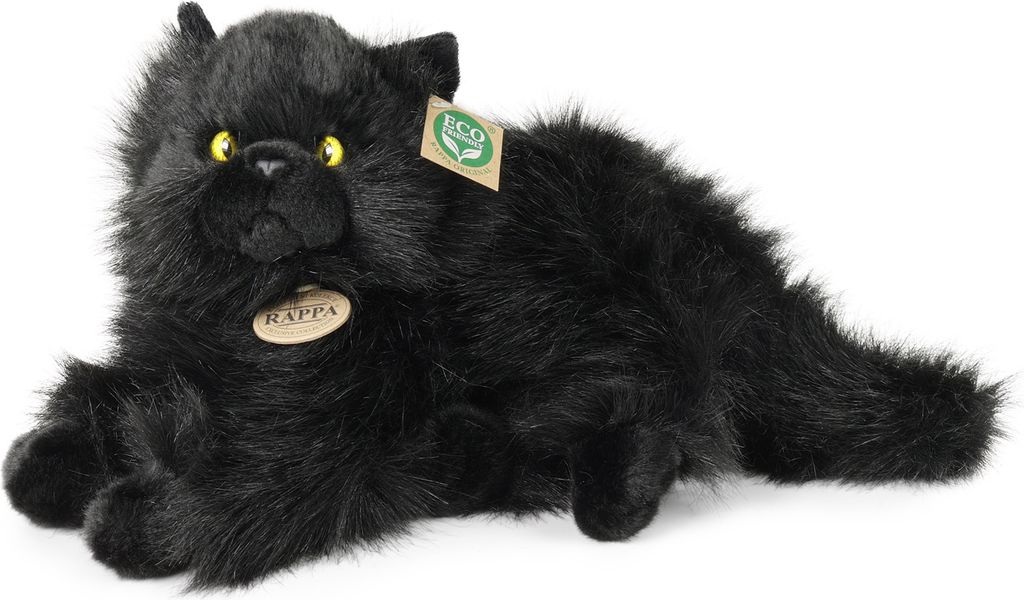 RAPPA Chat en peluche noir couché 30 cm ECO-FRIENDLY Image du produit 